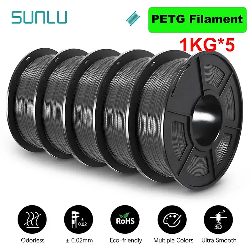 Color: Tran-Violet, Ships From: CHINA - Top 5KG 3D PLA/PETG/PLA PLUS/Clear Filament 1.75mm 5Roll 1KG 3D Printer Neatly Wound 3D Filament for 3D Printer& 3D Pen