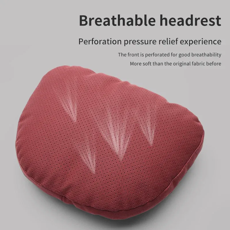 Color: WHITE - Top Quality Car Headrest Neck Support Seat Soft Neck Pillow Breathable For Maybach S Class Design Universal Protector Neck - Image 6