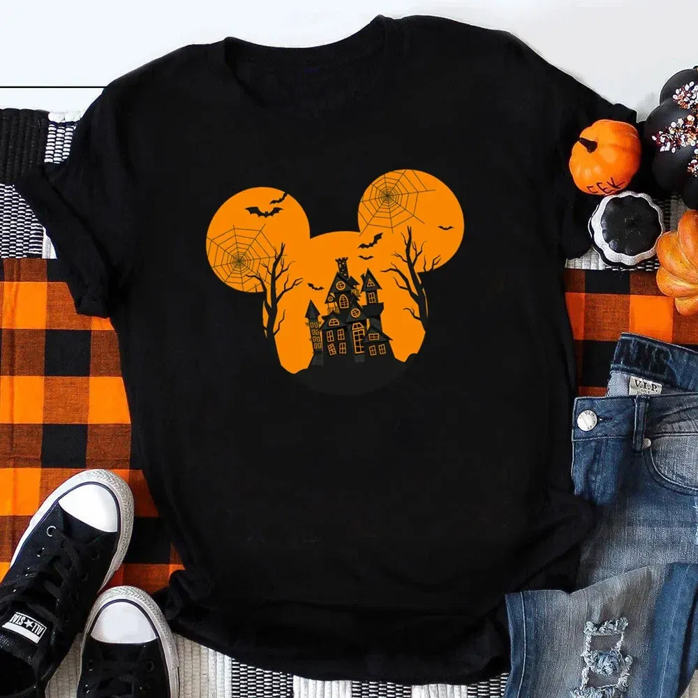 Color: army green, Kid Size: 4T - Funny Mickey Minnie Mummy Print Disney Children Cotton T Shirts Trick Treat Fashion Halloween Cute Kid Clothes Girls Streetwear - Image 7