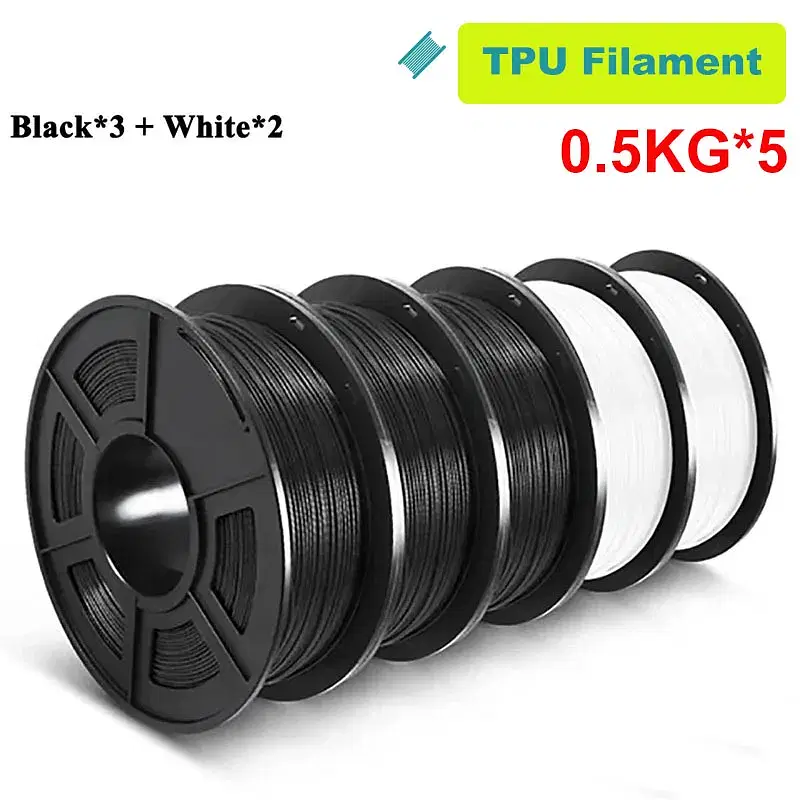 Color: BRIGHT RED, Ships From: CHINA - Top 3D Filament PETG/EASY ABS/TPU/ASA Filamnet 1.75mm 5Roll 1KG(TPU 0.5KG/Roll) 3D Printer Filament for 3D Printer