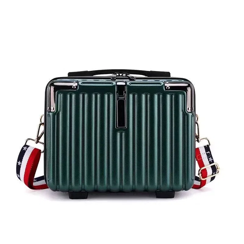 Color: Orange - Mini Luggage Travel Bag Handbag Shoulder Bag Fashion Makeup Case 14 Inch Backpack Multifunctional Portable PC Bags Hand Bags - Image 3