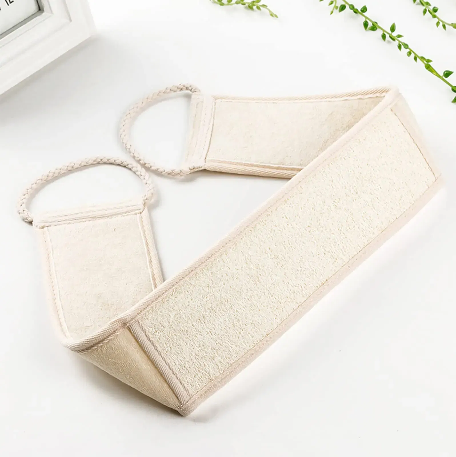 Color: Red - Bath Sponge Natural Exfoliating Loofah Sponge Scrubber Body Backwash Belt Back Exfoliator Strap Bath Accessories - Image 7