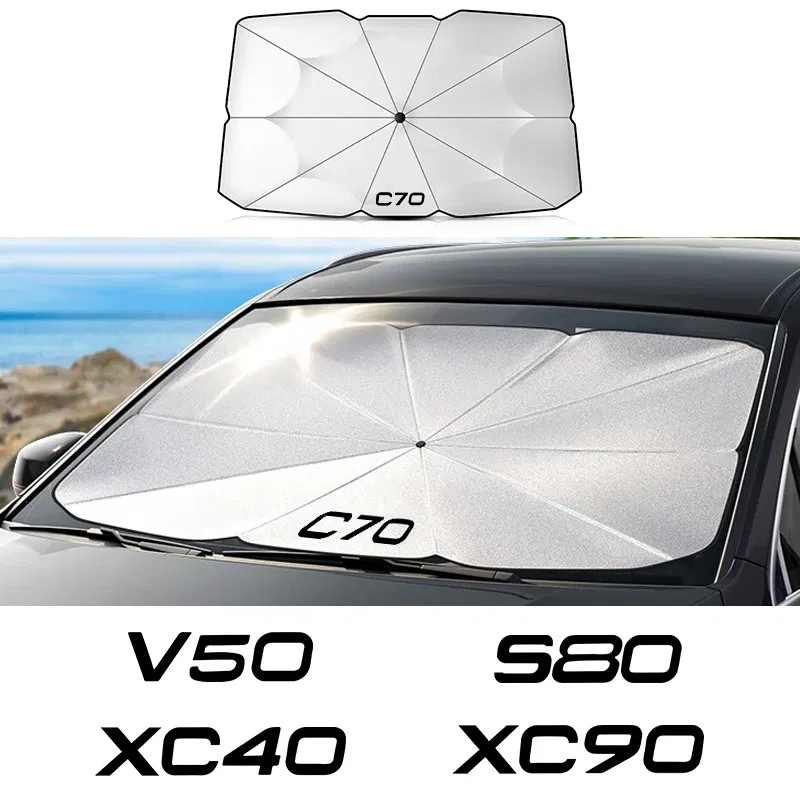 Color: Green - Car Front Shading Car Windshield Sunshade Umbrella For Volvo XC90 XC60 C30 T6 S60 C70 XC40 V40 XC70 V60 V50 S80 S40 AWD V90 S90