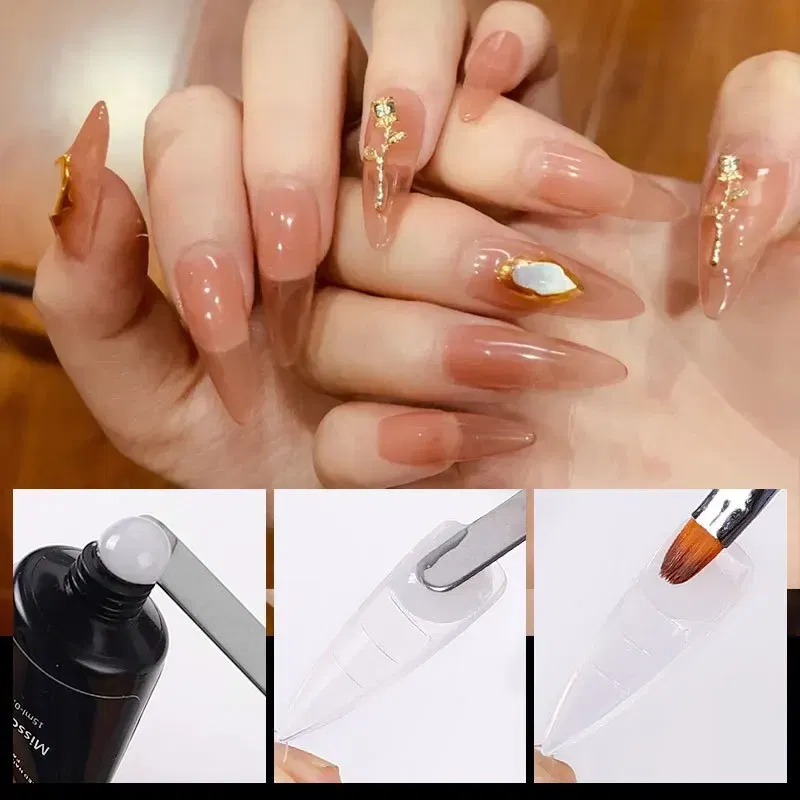 Color: Light Grey - 120pcs Nail Forms Full Cover False Nails Quick Building Mold Fake Nail Shaping Extend Top Molds For Gel Salon Manicure Art - Image 6
