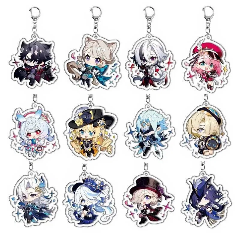 Color: Gold, Size: 6 cm - Game The Doctor Freminet Furina Cosplay COSTUME Acrylic Key Chain Keychain Pendant Prop Accessories Xmas Gift 3