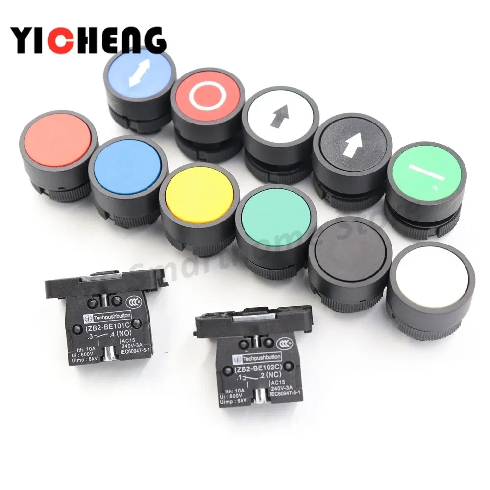 Color: Brown - 2Pcs Plastic marking flat button Arrow indication xb2- self-reset point move 22MM Turn on the power button switch NO/NC - Image 3