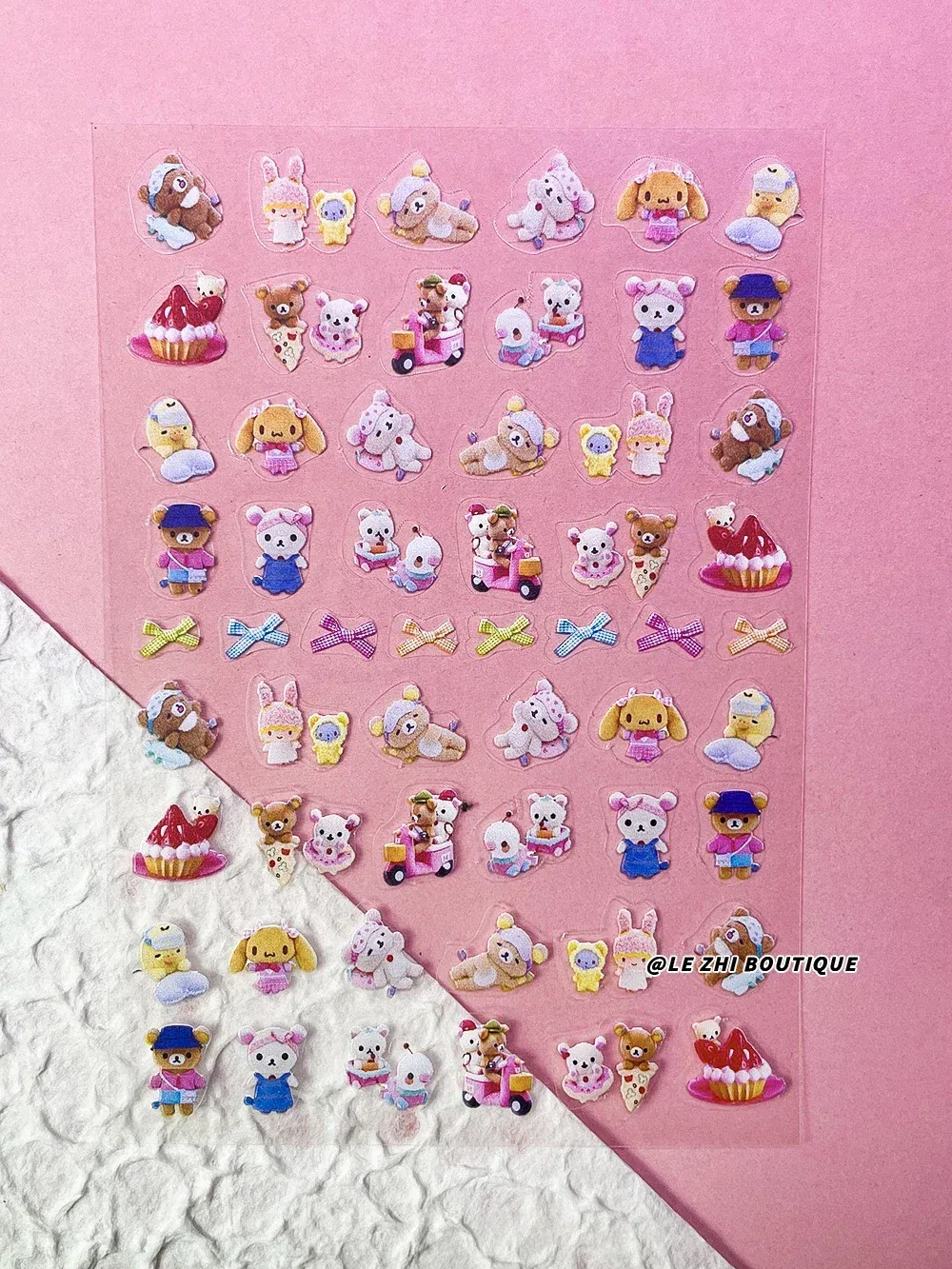 Color: Tran-Yellow - New Cartoon Hello Kitty Stickers Nail Art Supplies Decoration Kuromi Cinnamoroll 3D Stickers Nail Decals Press On Nails Stickers