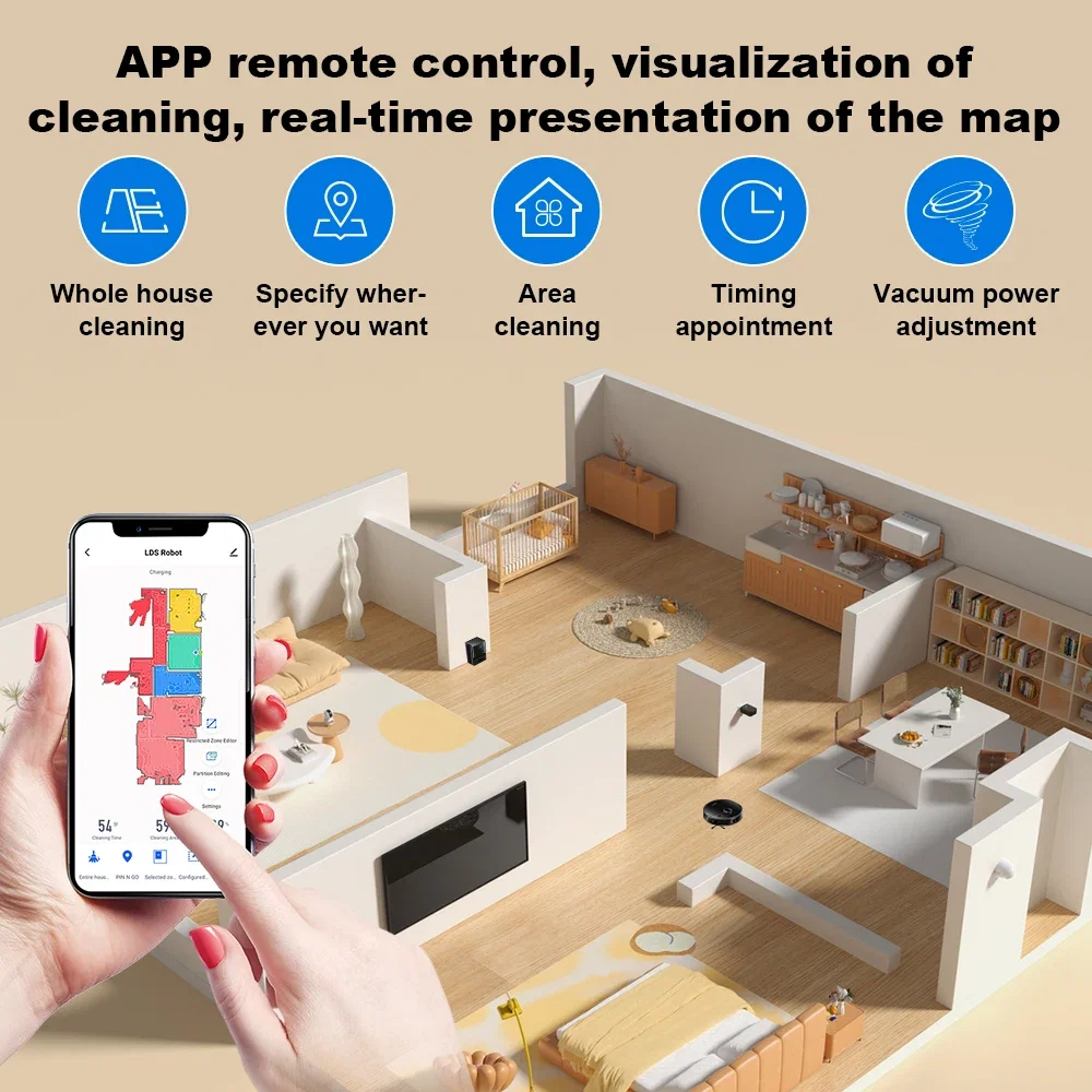 Color: black, Ships From: CN - LDS Robot Vacuum Cleaner & Mop Liectroux M70 Pro,Wet Dry Cleaning,Self Empty,Multi-floor Map,6500Pa,Carpet Boost,Max.175Mins Run - Image 6