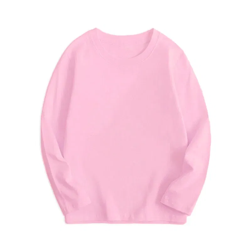 Color: Blue, Kid Size: 4 - 7 Colors Spring Long Sleeve Tees Children's T-shirt Cotton Solid Colour Base Coat Leisure Wear Boys Girls Tops Kids Clothes - Image 3