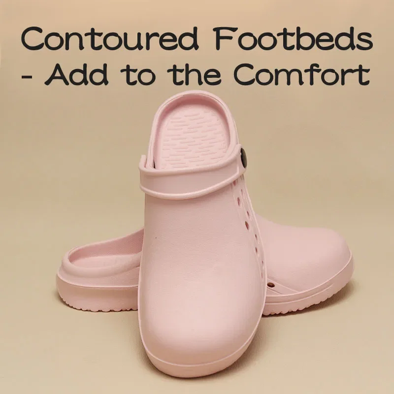 Color: SKY BLUE, Shoe Size: 34.5 - High Quality Scrub Shoes Non-slip Dentist Nursing Clogs Healthcare Service Work Slippers Soft Operating Room Protective Clogs - Image 3