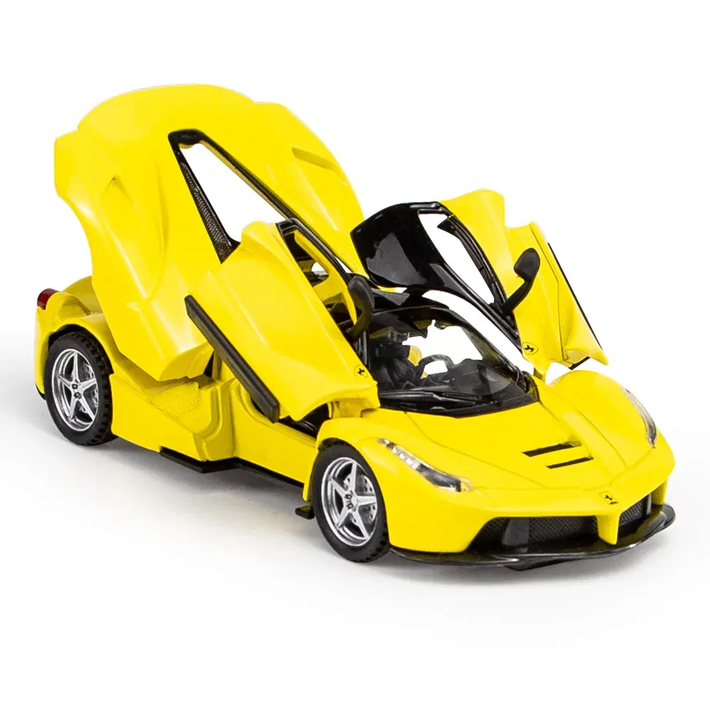 Color: black - 1:32 Ferrari Laferrari SF90 P80C 488 Alloy Car Model Diecasts Metal Toy Vehicles Car Model Simulation Sound Light Collect gifts
