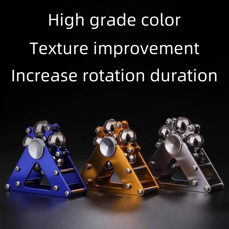 Color: Silver - Fingertip Gyroscopic Wheel Creative Metal Ornaments Adult Decompression Venting Device Advanced Mechanical Desktop Pendant Toys - Image 5