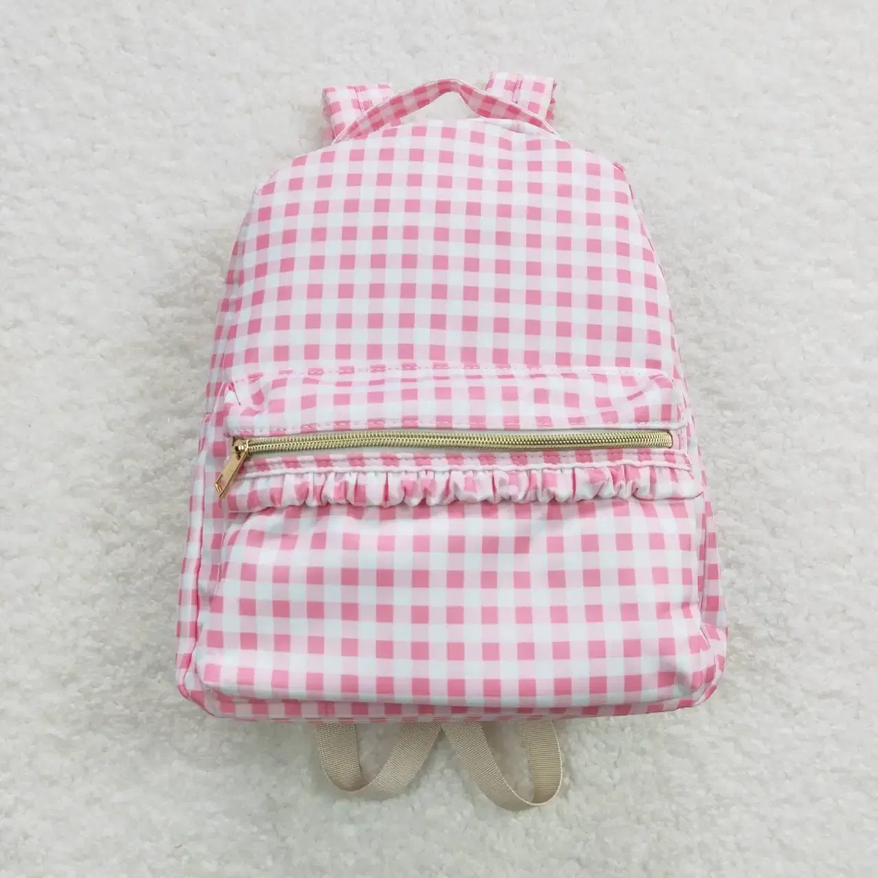 Color: WHITE - Wholesale Children Baby Girl Flower Backpack Boutique Daypack Toddler Outdoor Floral Plaid Portable Kids School Bag - Image 6