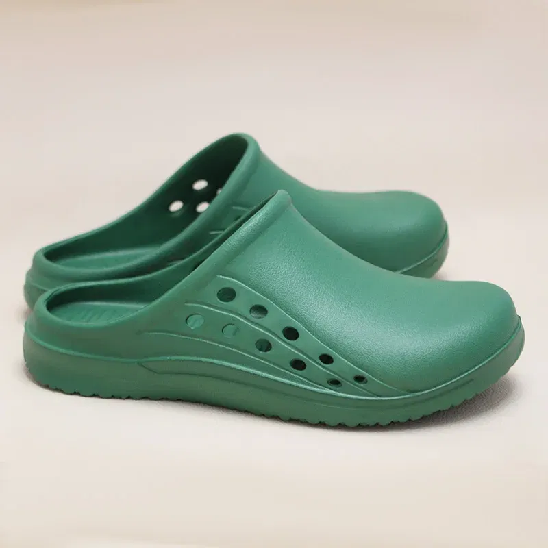 Color: Ivory, Shoe Size: 34.5 - High Quality Scrub Shoes Non-slip Dentist Nursing Clogs Healthcare Service Work Slippers Soft Operating Room Protective Clogs