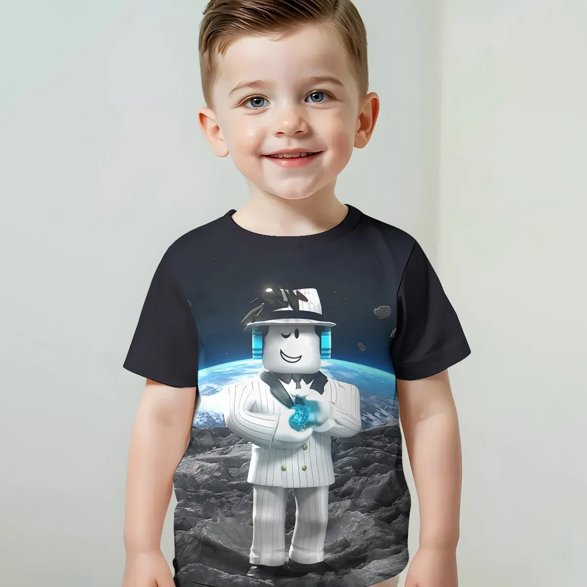 Color: Dark Grey, Kid Size: 2T - Print Baby Clothing 5 to 14 Years Male Outdoor Clothes for -HOT 3D GAME Children Boy Girl Child T-Shirt Top Shirts-R-R-ROBLOXES- - Image 6
