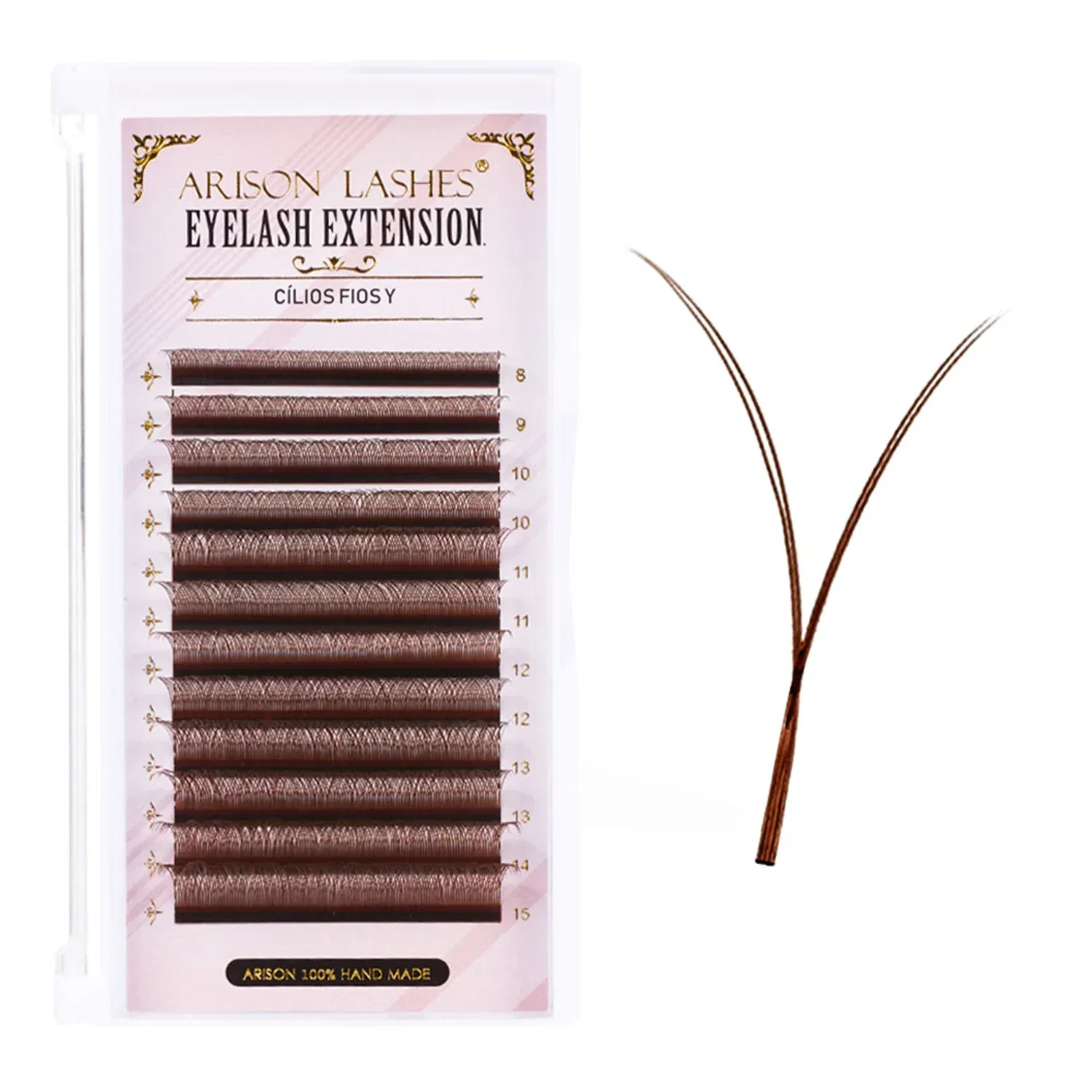 Color: Other, Curl: C, Thickness: 0.07mm, Length: 11mm - ARISON YY Lashes and 3D/4D/5D W Shape Lashes Brasileiro Premade Volume Eyelashes Extension Soft Thin Easily Grafting Extension