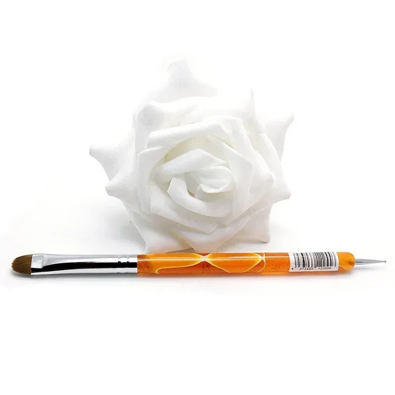 Color: Red - TIANMI Kolinsky French Nail Art Brush Dual End Nail Art Dotting Pen Acrylic Drawing Rhinestone UV Gel Painting Manicure Tool