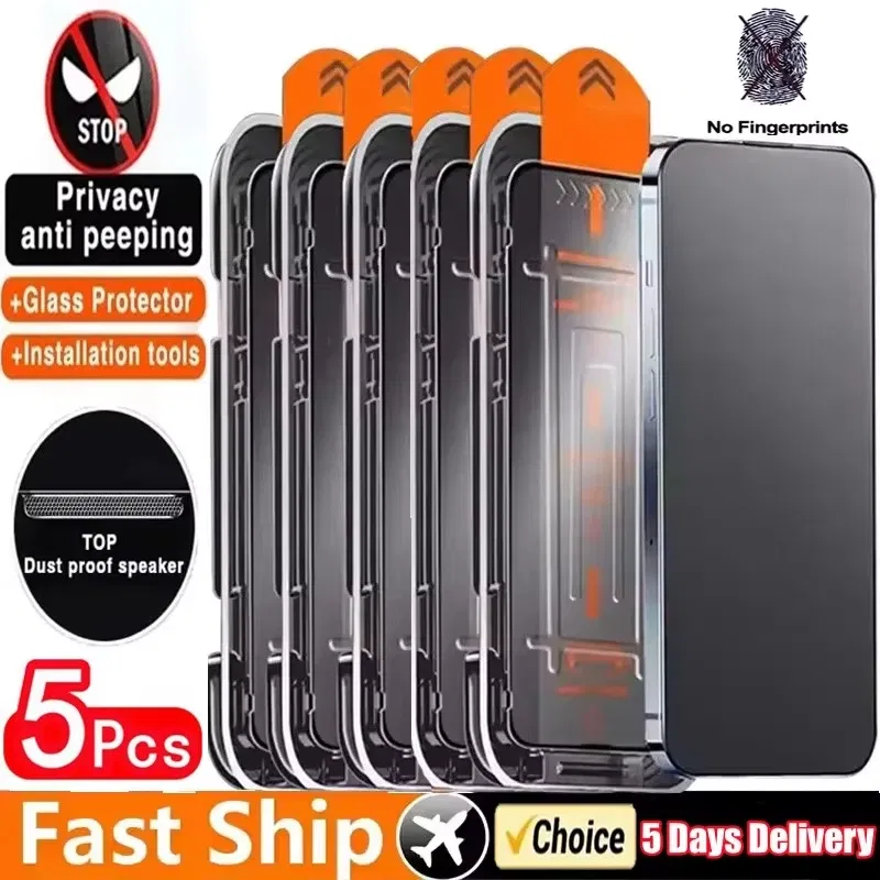Compatibility by Model: Poco X6, Material: Leather - 5pcs Dust Free Install Anti-Spy Tempered Glass For Poco F6 Pro F5 F3 M6 M5S M4 M3 M2 X6 X5 X4 X3 C65 5G Privacy Screen Protector - Image 2