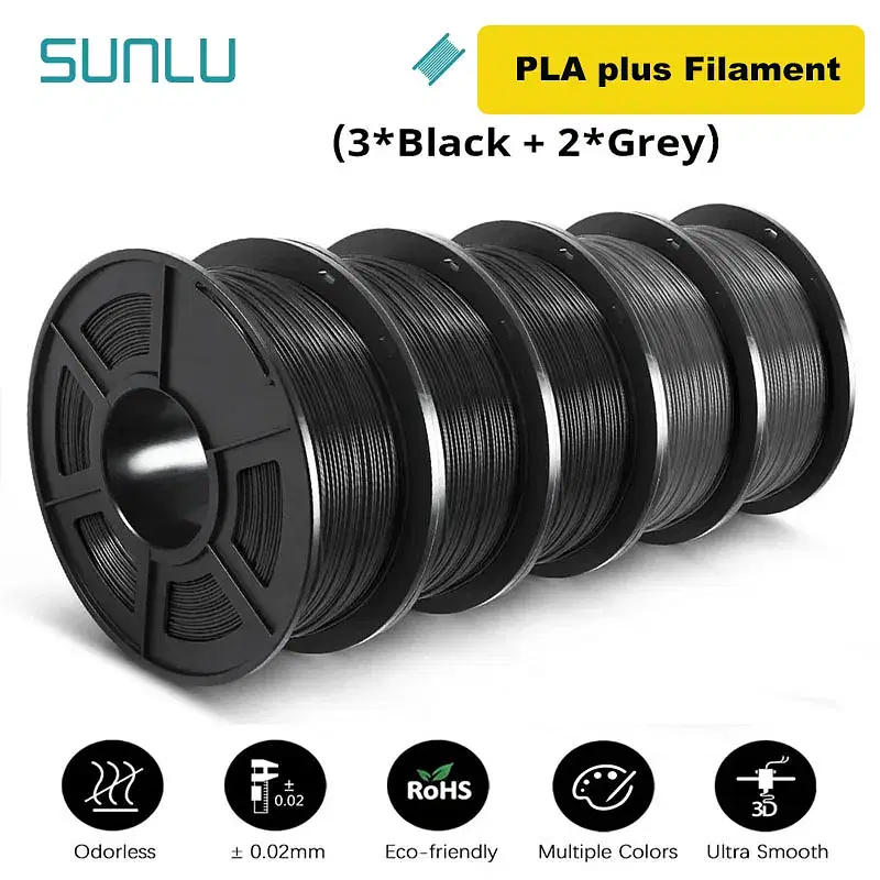 Color: Fluo Rose Red, Ships From: CHINA - Top 5KG 3D PLA/PETG/PLA PLUS/Clear Filament 1.75mm 5Roll 1KG 3D Printer Neatly Wound 3D Filament for 3D Printer& 3D Pen