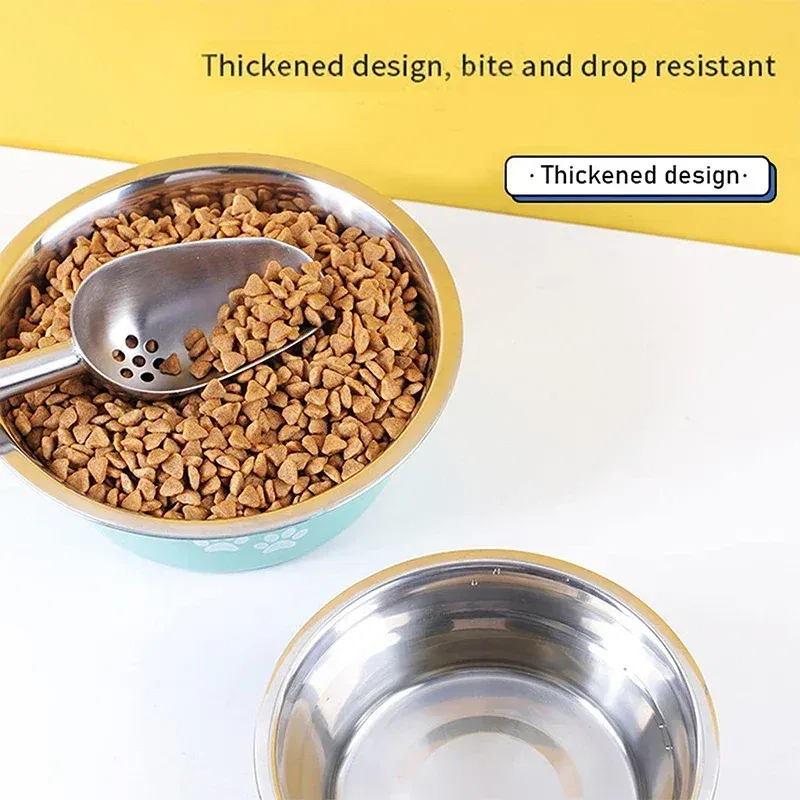 Color: WHITE, Size: XS - Non-slip Dog Bowls For Small Medium Large Dog Feeder Bowls And Drinkers Stainless Steel Pet Feeders Pets Dogs Accessories - Image 4