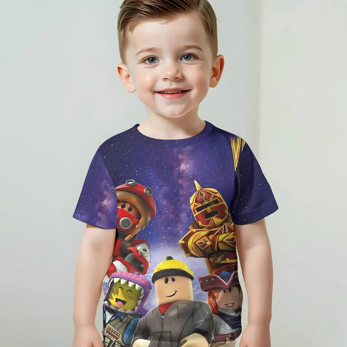 Color: Dark Grey, Kid Size: 2T - Print Baby Clothing 5 to 14 Years Male Outdoor Clothes for -HOT 3D GAME Children Boy Girl Child T-Shirt Top Shirts-R-R-ROBLOXES- - Image 2