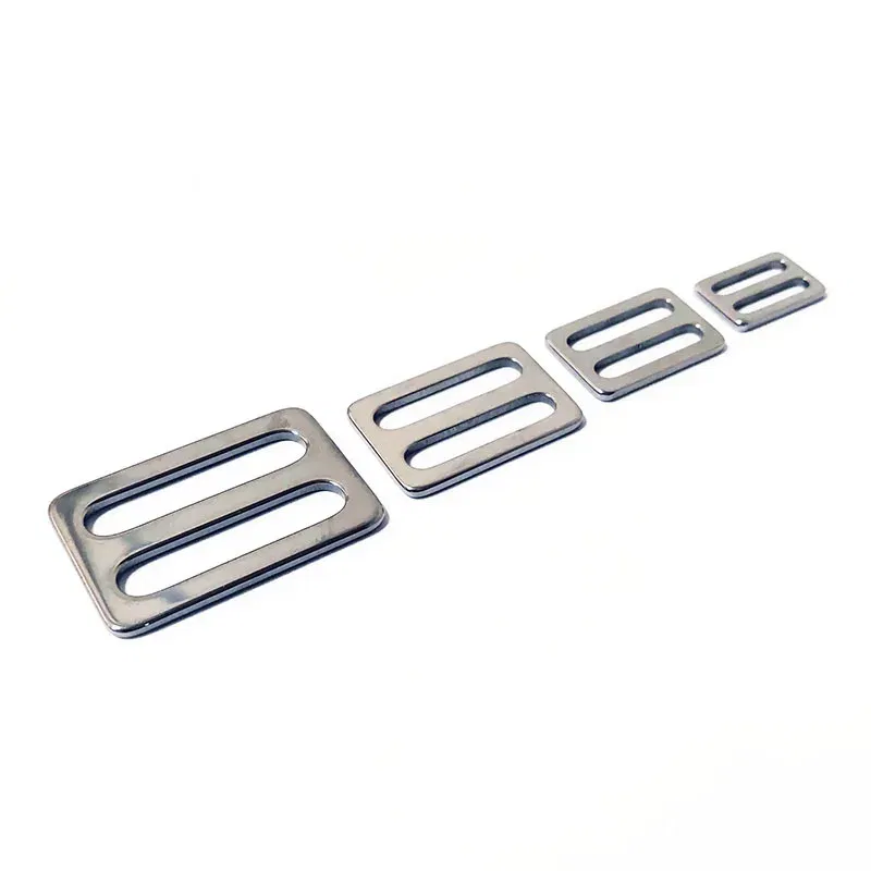Size: 7mm - Stainless Steel Tri-Glide Strap Adjuster Full Slider Square Buclke for Leather Craft Bag Shoulder Strap Belt Webbing - Image 5