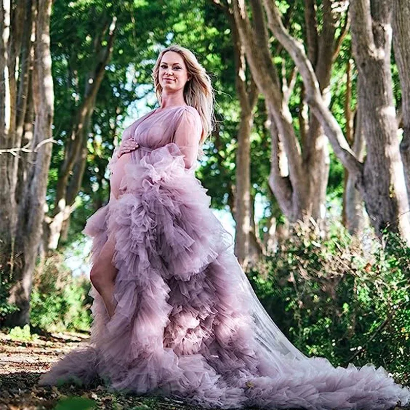 Color: Gold, Maternity Size: XL, Ships From: CHINA - Tulle Long Maternity Dress Photoshoot ?»?°?‚?µ photography dresses baby shower dresses for pregnant woman ?»?°?‚?µ ?» ?±?µ - Image 6