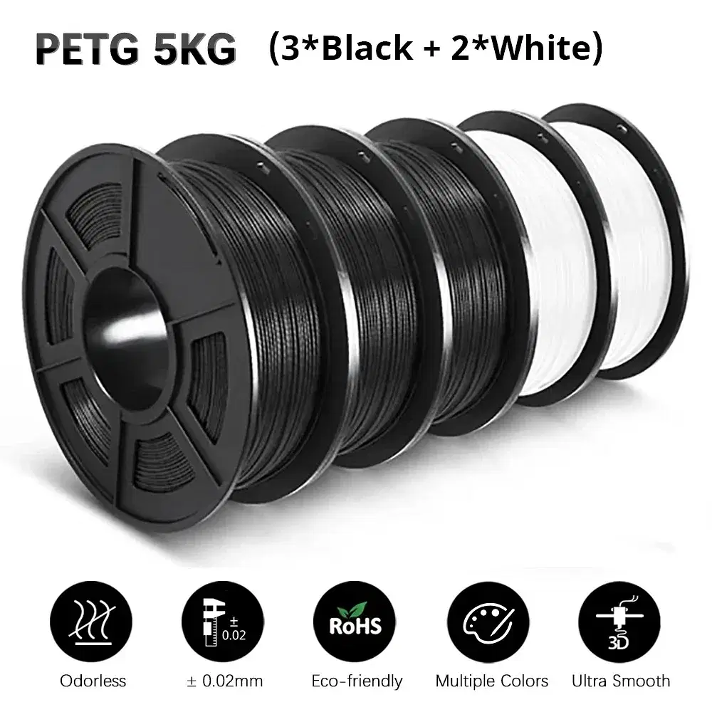 Color: Tran-Yellow, Ships From: CHINA - Top 3D Filament PETG/EASY ABS/TPU/ASA Filamnet 1.75mm 5Roll 1KG(TPU 0.5KG/Roll) 3D Printer Filament for 3D Printer