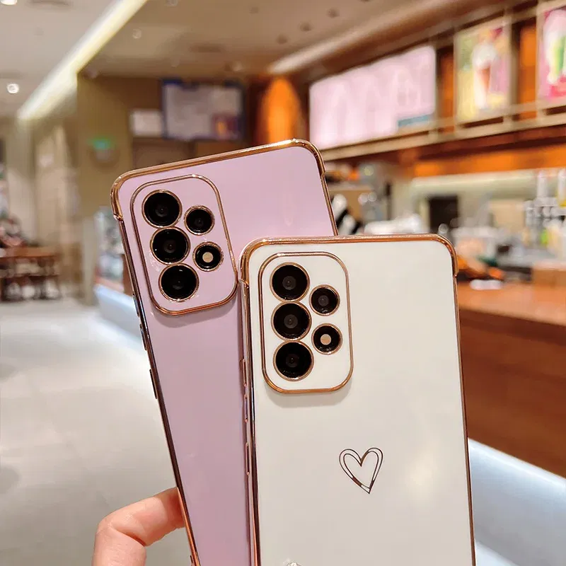 Color: black, Compatible-Phone Models: For iPhone 13 Pro Max, Ships From: CHINA - Electroplating Love Heart Phone Case For Samsung Galaxy S25 S24 Ultra S23 S22 A13 A14 A52 A53 Protect Lens Shockproof Back Cover - Image 4