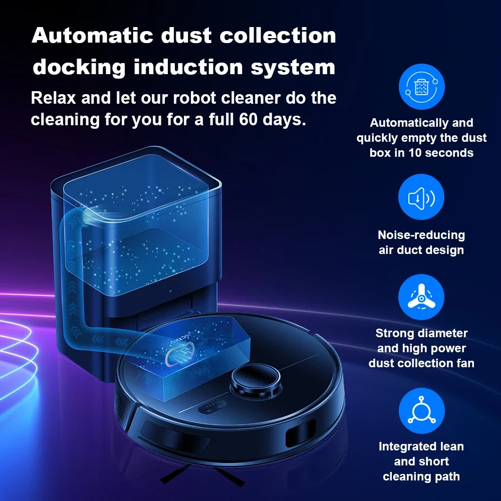 Color: black, Ships From: CN - LDS Robot Vacuum Cleaner & Mop Liectroux M70 Pro,Wet Dry Cleaning,Self Empty,Multi-floor Map,6500Pa,Carpet Boost,Max.175Mins Run - Image 4