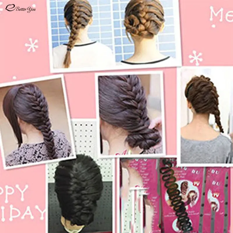 Color: Yellow - 8 Colors Lady French Hair Braiding Tool Hair Twist Braider Easy to Use DIY Accessories Fashion Salon Women Braider Maker Tool - Image 2