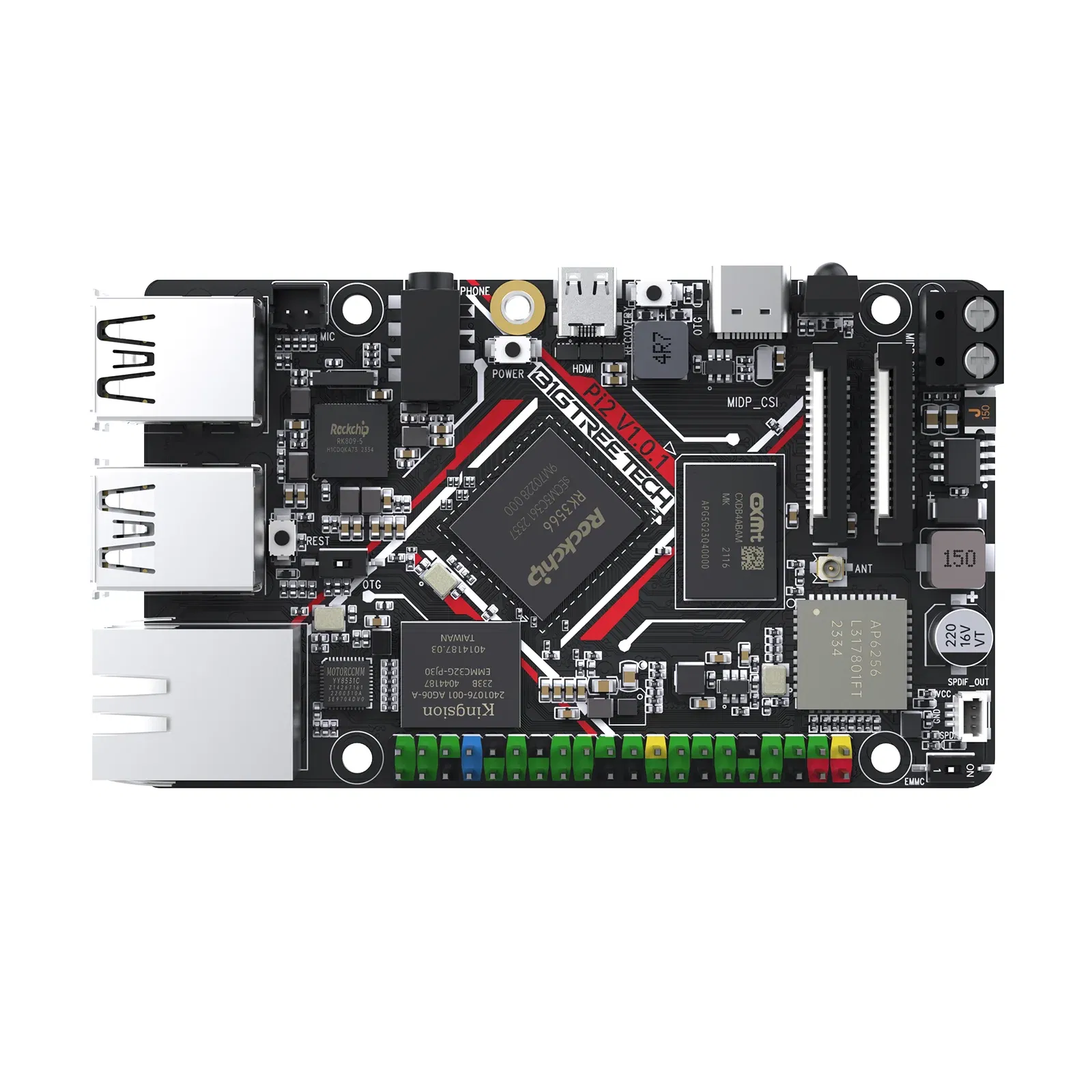 Color: Red - BIGTREETECH BTT Pi 2 CB2 Control Board RK3566 2GB LPDDR4 32GB eMMC CSI DSI Interface For Klipper VS Raspberry PI Octopus Pro