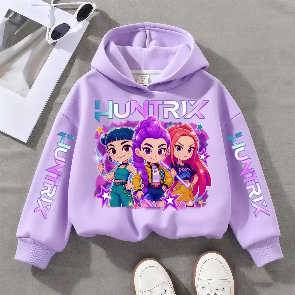 Color: Blue, Kid Size: 140 - Witch Hunter Group Zoey Cosplay Costume Girls Womens Halloween Party Costumes Demon Hunter Idol Girl Group Purple Casual Hoodie - Image 2