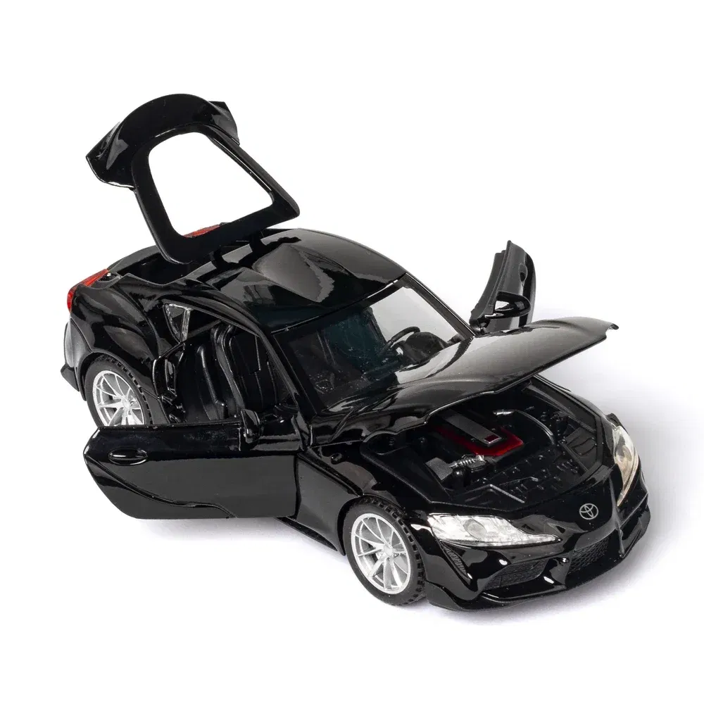 Color: black - 1:32 Toyota GR SUPRA Diecast Alloy Car Model High Simulation Metal Toy With Sound Light Pull Back For Kid Children Collection - Image 4