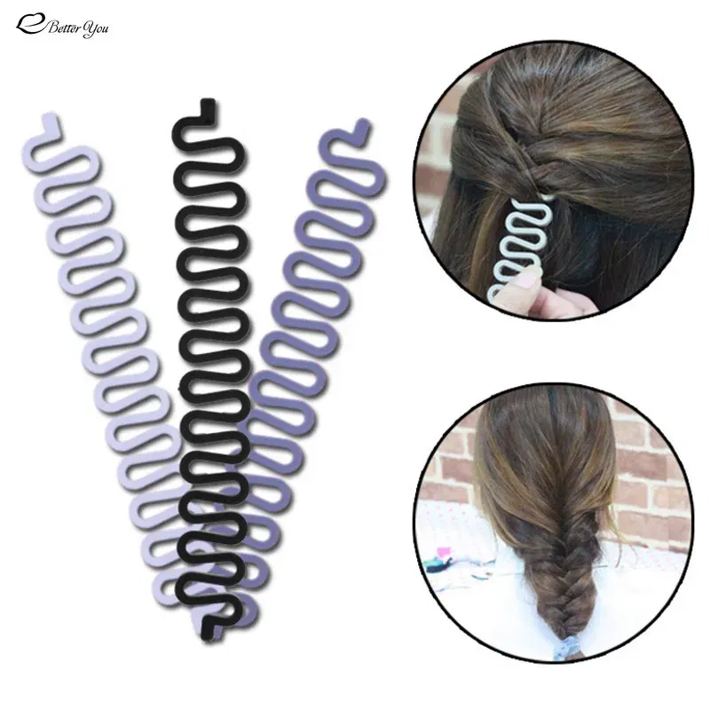 Color: Yellow - 8 Colors Lady French Hair Braiding Tool Hair Twist Braider Easy to Use DIY Accessories Fashion Salon Women Braider Maker Tool - Image 3