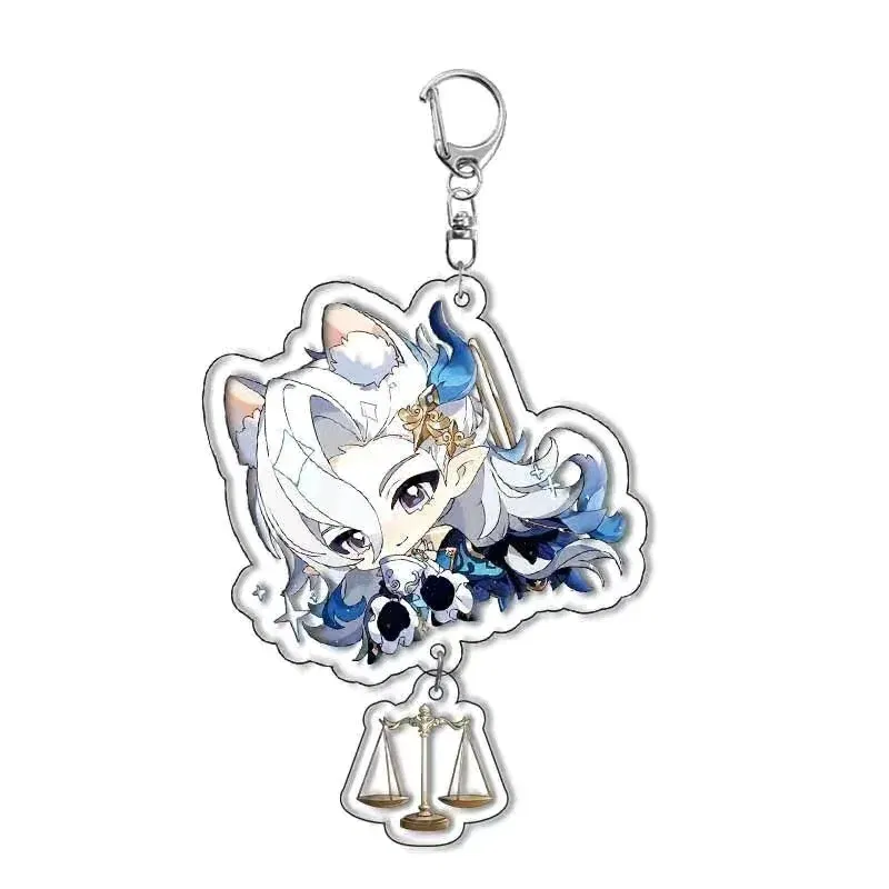 Color: Gold, Size: 6 cm - Game The Doctor Freminet Furina Cosplay COSTUME Acrylic Key Chain Keychain Pendant Prop Accessories Xmas Gift 4