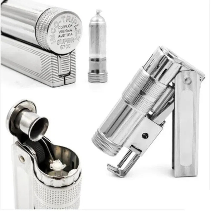 Color: PURPLE - Original IMCO Lighter Old Gasoline Flint Lighter Windproof Stainless Steel Cigarette Petrol Oil Lighter Inflated Gadgets Man - Image 4