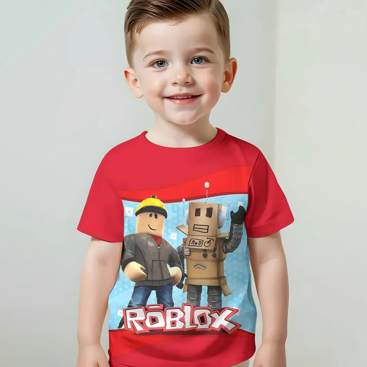 Color: Dark Grey, Kid Size: 2T - Print Baby Clothing 5 to 14 Years Male Outdoor Clothes for -HOT 3D GAME Children Boy Girl Child T-Shirt Top Shirts-R-R-ROBLOXES- - Image 7