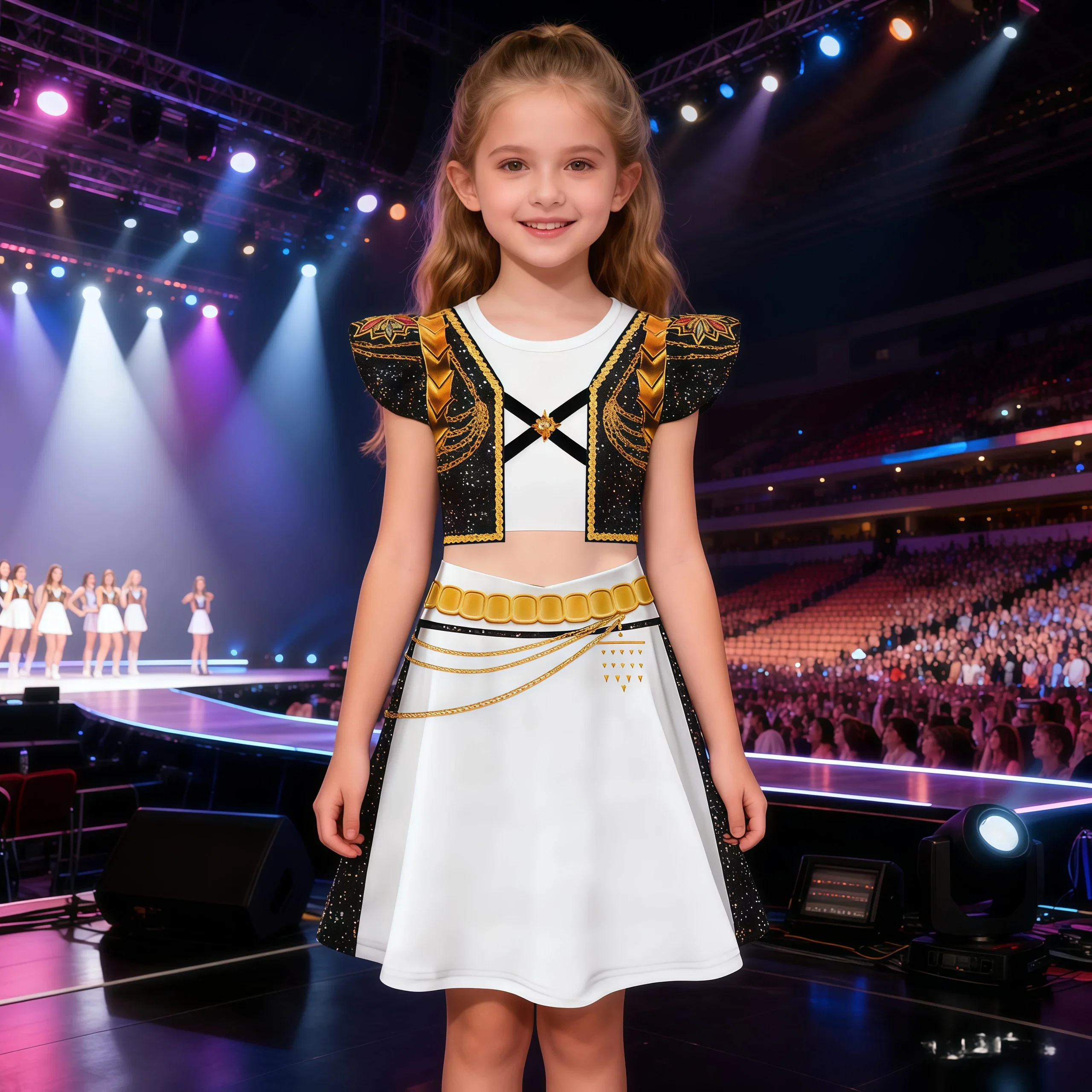 Color: black, Kid Size: 10 - K-Pop Rumi Cosplay Costume Hunters 3D Printed Pattern Flying Sleeve Dress For Girls Halloween Role-Play Carnival Party Outfits - Image 2