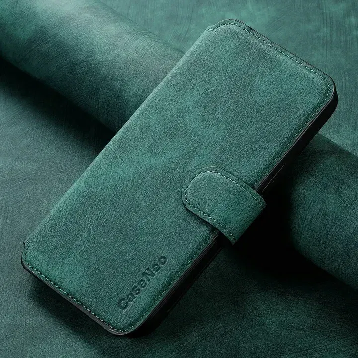 Color: green, Material: Neoprene - For Poco F8 Ultra F7 X7 X6 M6 M7 Pro 5G Luxury Case RFID Leather 2IN1 Detachable Book Funda Xiaomi Poco F6 X5 X 6 F 8 Flip Cover