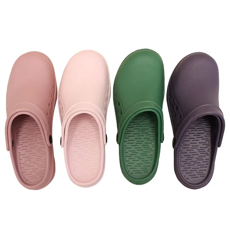 Color: SKY BLUE, Shoe Size: 34.5 - High Quality Scrub Shoes Non-slip Dentist Nursing Clogs Healthcare Service Work Slippers Soft Operating Room Protective Clogs - Image 6
