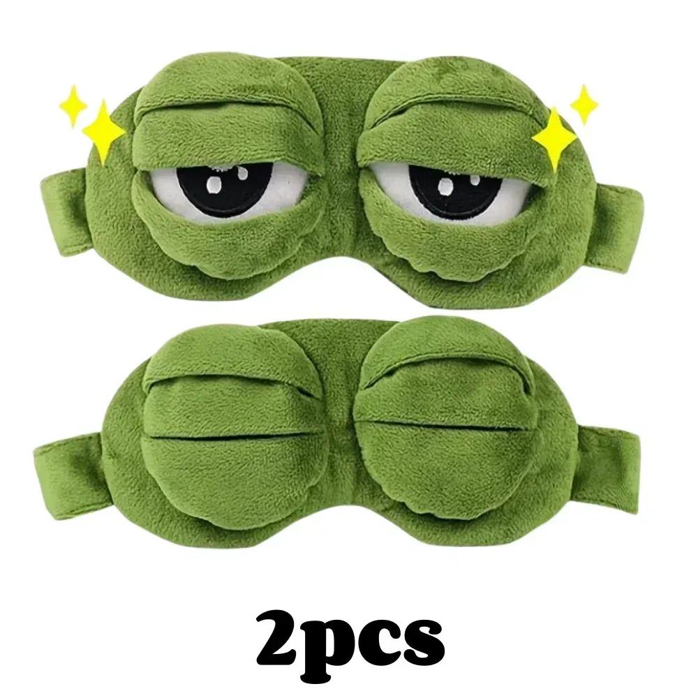 Color: Orange - 3D Frog Sleep Mask Natural Sleeping Eyeshade Women Men Creative Cartoon Soft Portable Blindfold Travel Office Eyepatch