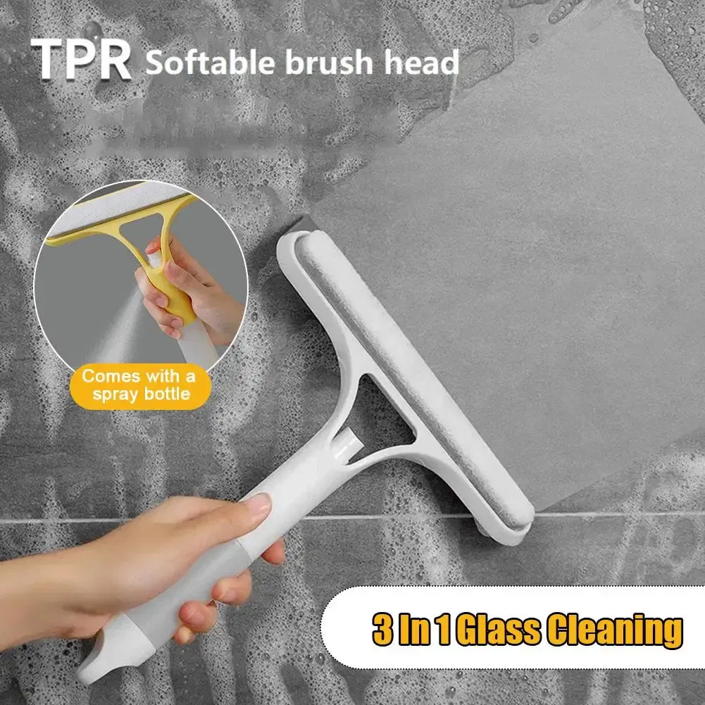 Color: Army Green, Ships From: CHINA - 3 In 1 Glass Cleaning With Spray Bottle Wipe Shower Tool Multi-Purpose Screen Windshield Door Cleaner Car Clean Window Clea X0A4
