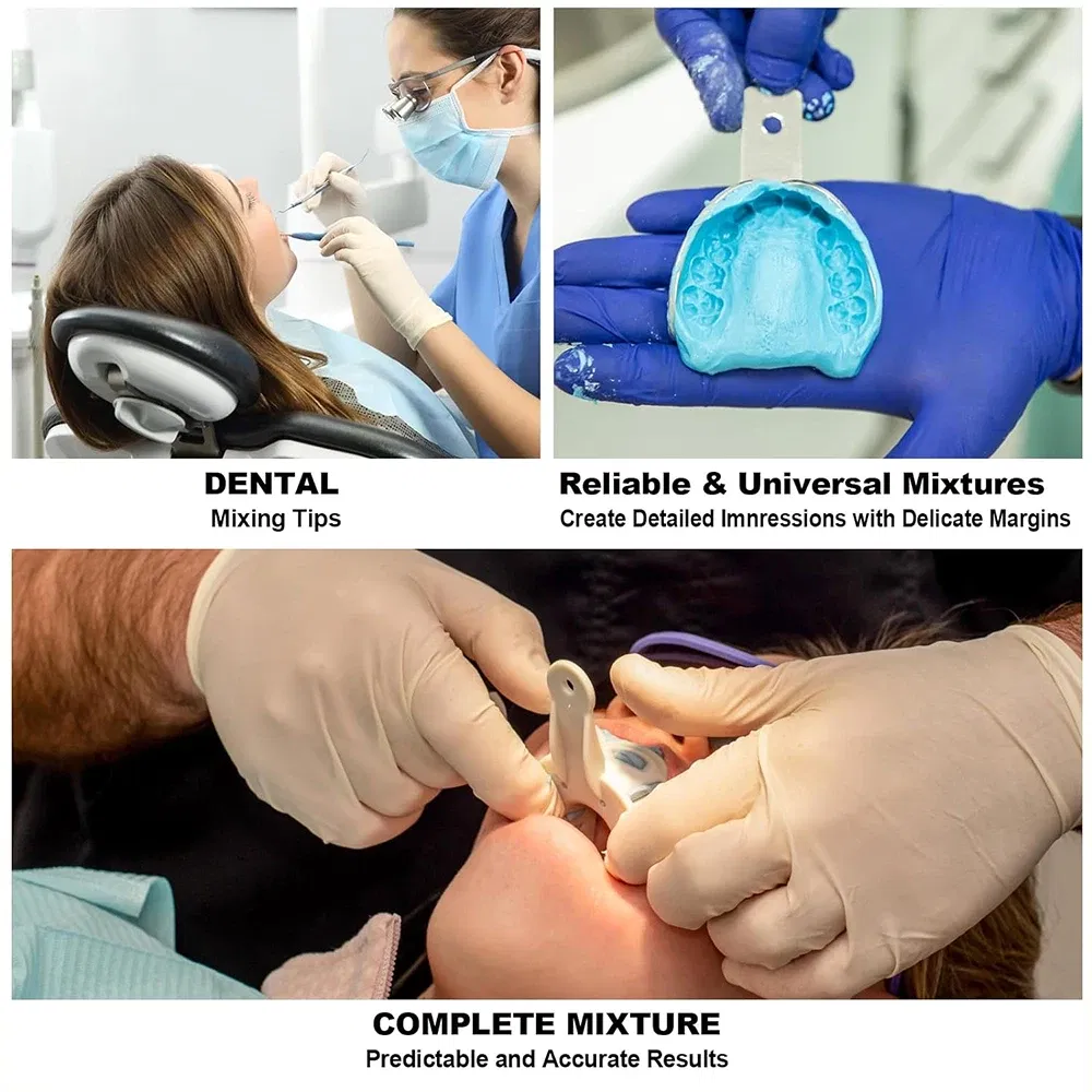 Color: Brown - Denspay 50Pc Dental Silicone Rubber Conveying Mixing Head Disposable Impression Materials Mixing Tube Dentistry Materials - Image 5