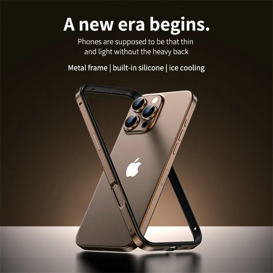 Color: SKY BLUE, Material: CANVAS - Titanium Metal Frame Bumper Shockproof Case for IPhone 16 15 Pro Max Plus 5G for Apple Solid Colour Protection Phone Cover - Image 6