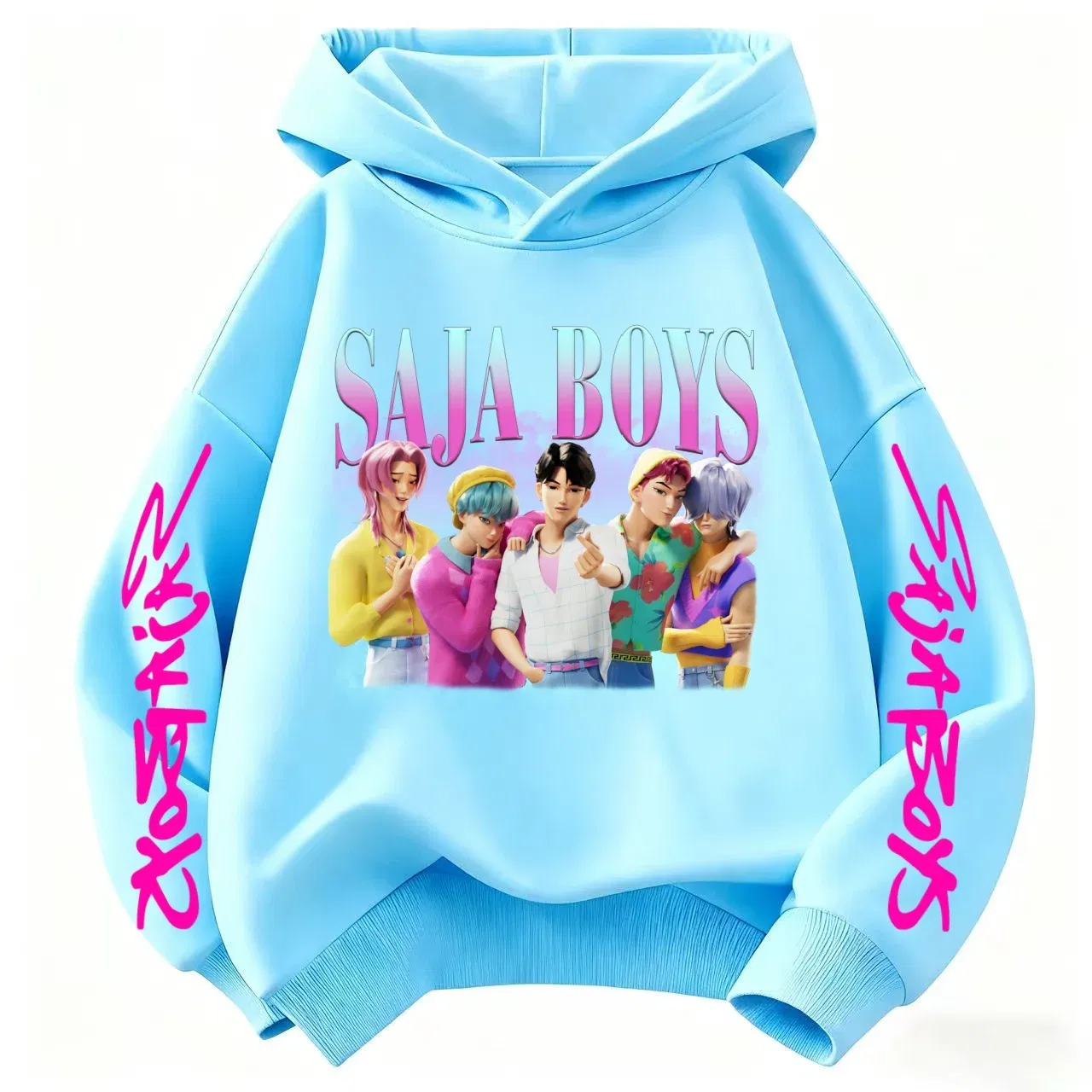 Color: black, Kid Size: 5 - k-pop sajaboys Christmas Kpop Witch Hunt Group Autumn/Winter Cartoon Hoodie Set for Boys, Girls & Kids ?»? - Image 3