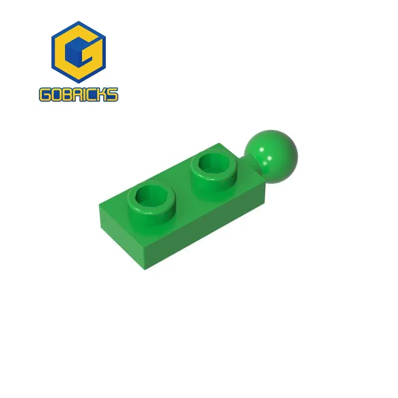 Color: Orange - Gobricks MOC Compatible Assembles Particles 22890 Plate Modified 1 x 2 with End Towball Building Blocks DIY High-Tech Spare Toys