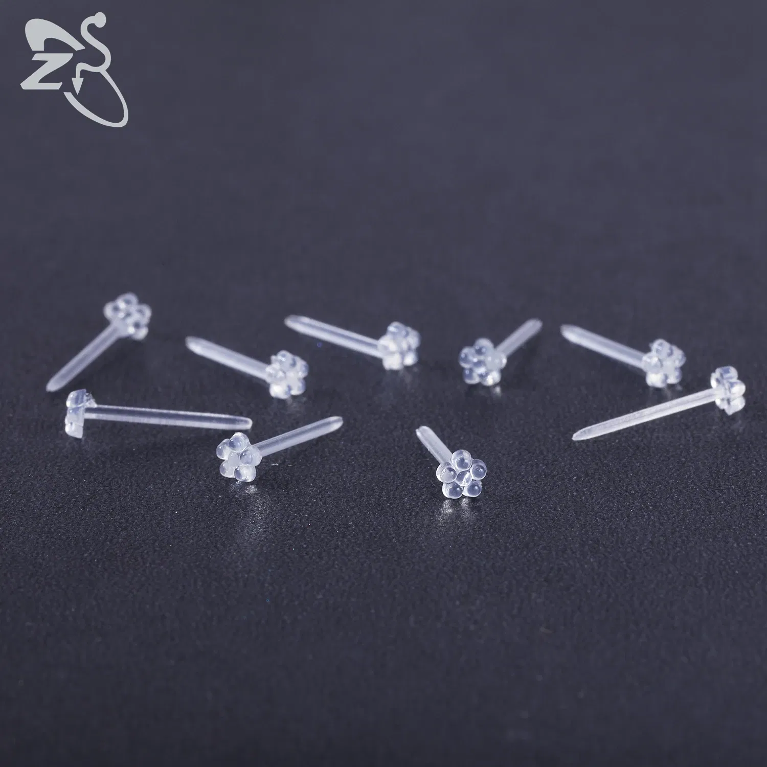 Metal Color: Antique Gold Plated - ZS 10-50pcs/lot Colorful Acrylic Stud Earring Invisible Transparent  Anti-allergy Ear Pin 20G Star Ball Curing Ear Hole Retainer