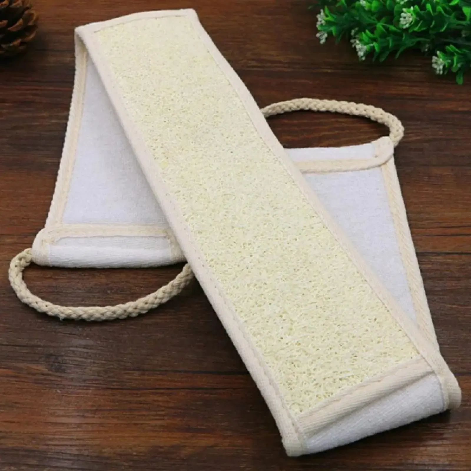 Color: Red - Bath Sponge Natural Exfoliating Loofah Sponge Scrubber Body Backwash Belt Back Exfoliator Strap Bath Accessories - Image 5