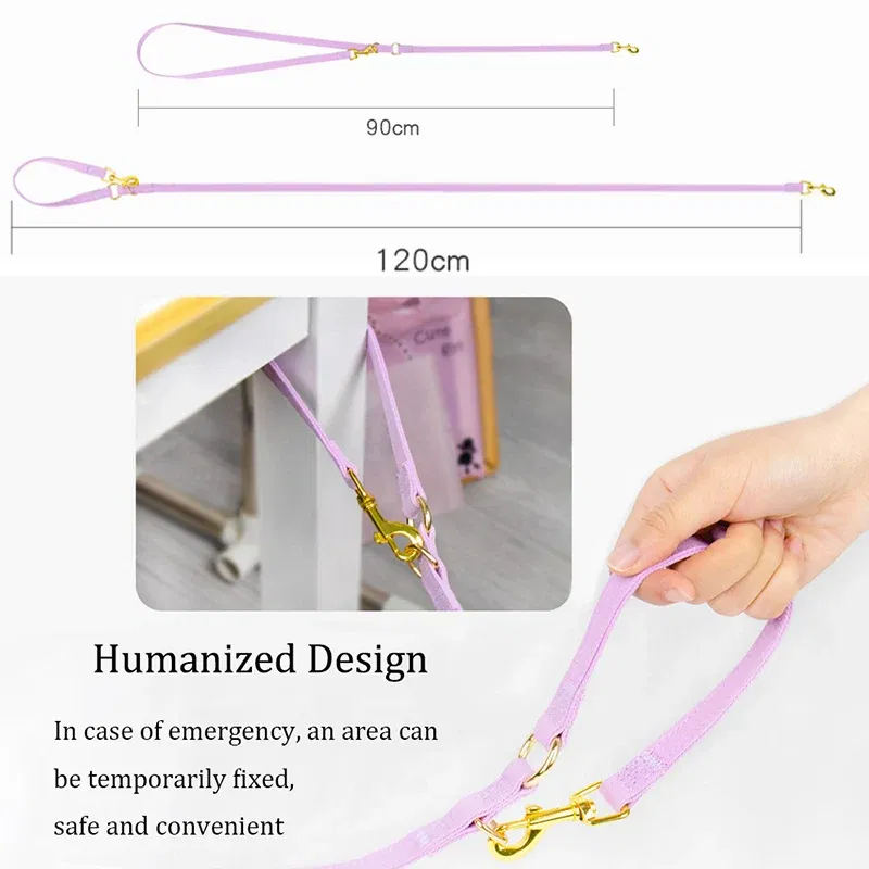 Color: PURPLE, Size: S - Puppy Harness with Multifunction Leash Set Dog Harness Vest for Small Dogs No Pull Step in Harness for Extra Small Dogs 2024 New - Image 4
